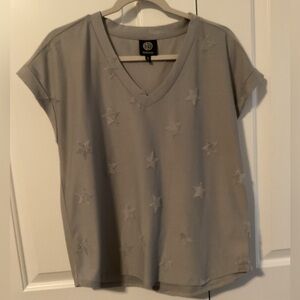 Bobeau Sheldon V-Neck Terry Star Knit Top, Medium